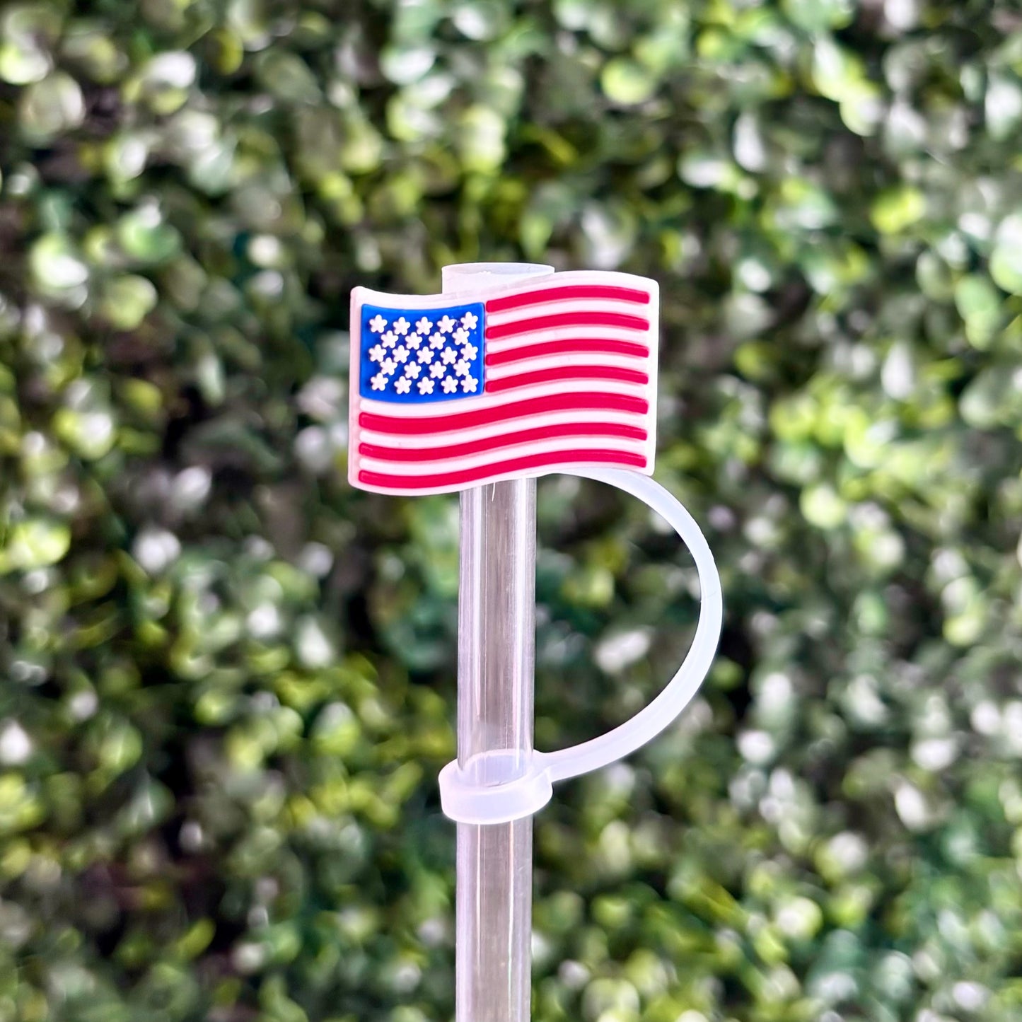 American Flag Straw Topper
