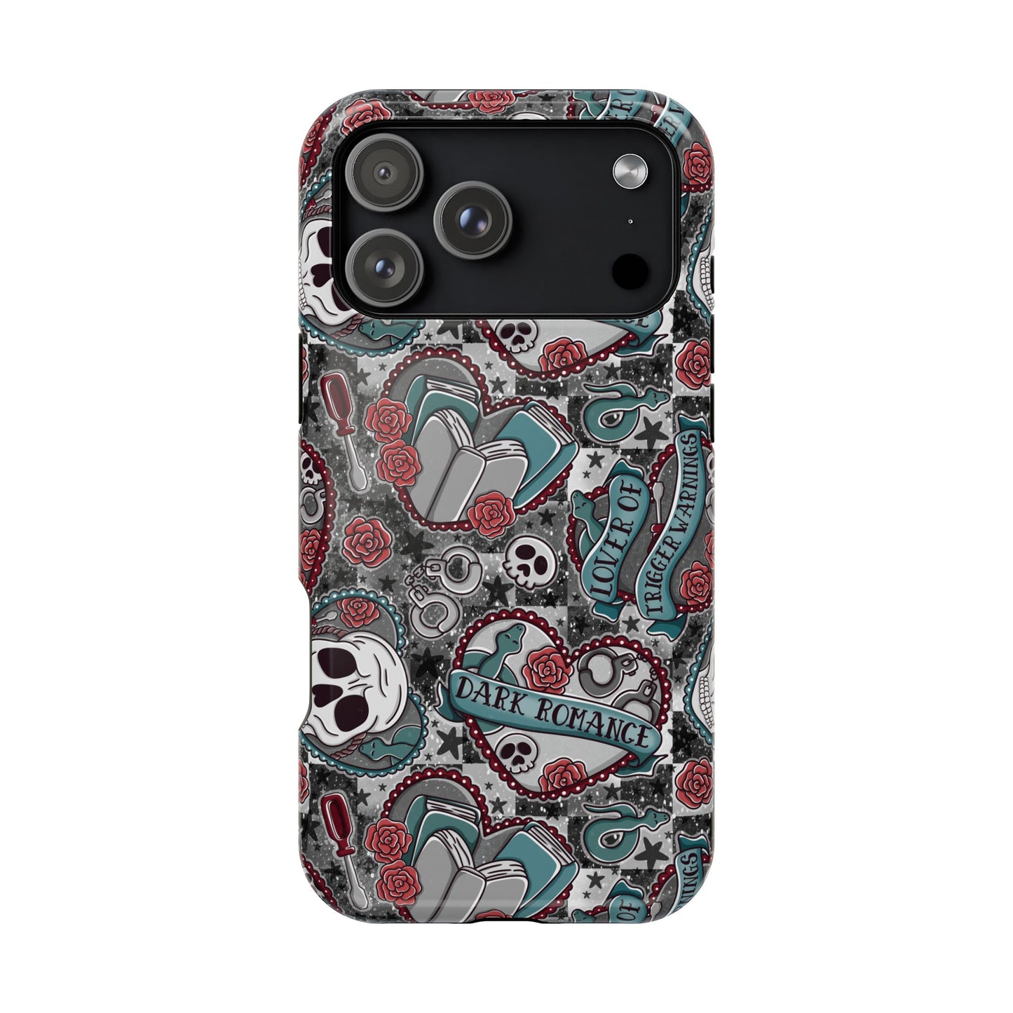 Dark Romance Trigger Warnings MagSafe Tough Phone Case | Shockproof | iPhone Case | Bookish Phone Case |