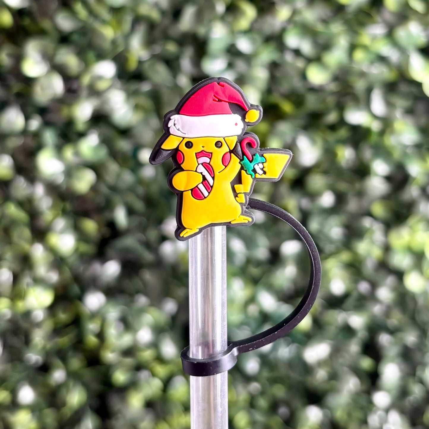 Christmas Pikachu Straw Topper