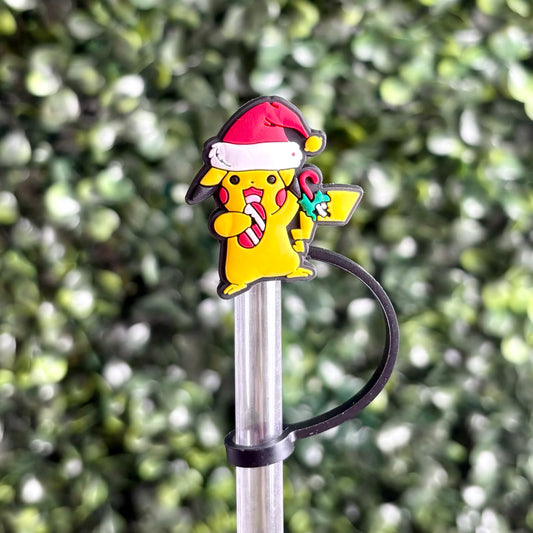 Christmas Pikachu Straw Topper