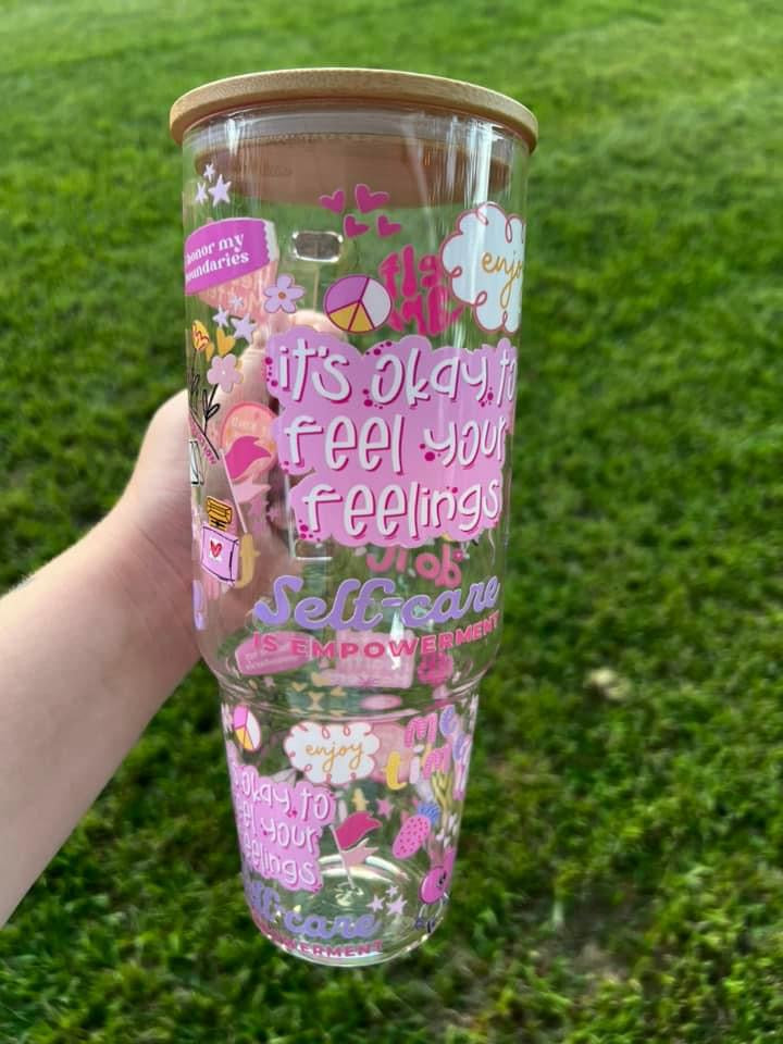 Self Love 40oz Glass Tumbler