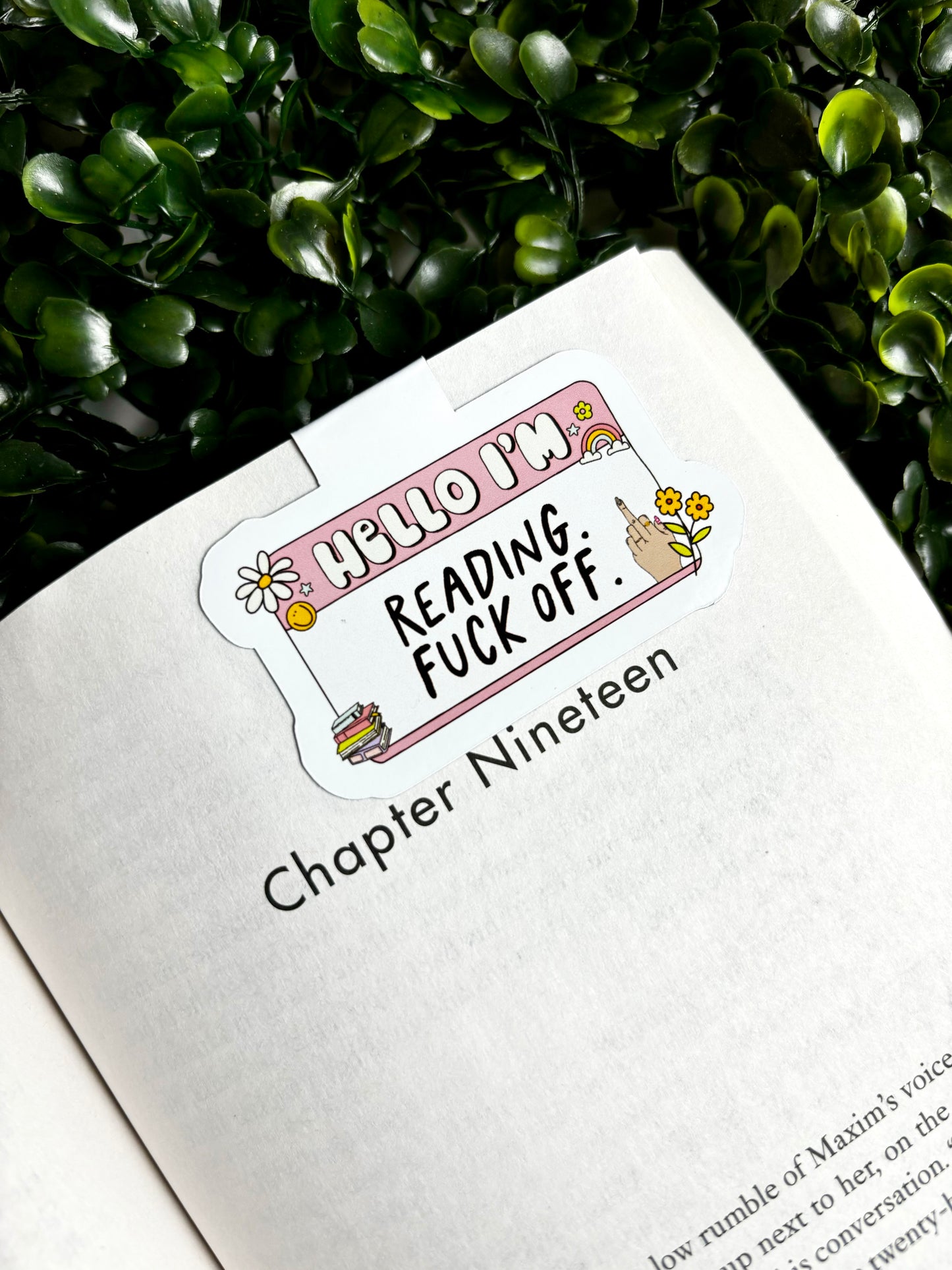 Hello I’m Reading. Fuck Off. Magnetic Bookmark