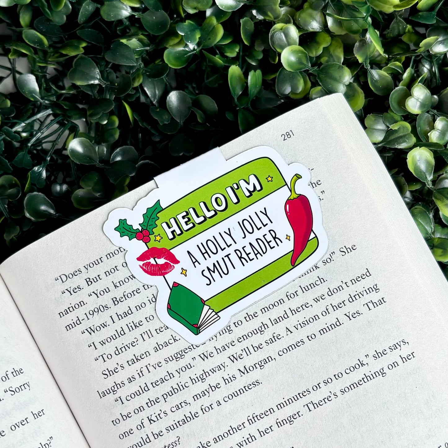 Holly Jolly Smut Reader Magnetic Bookmark
