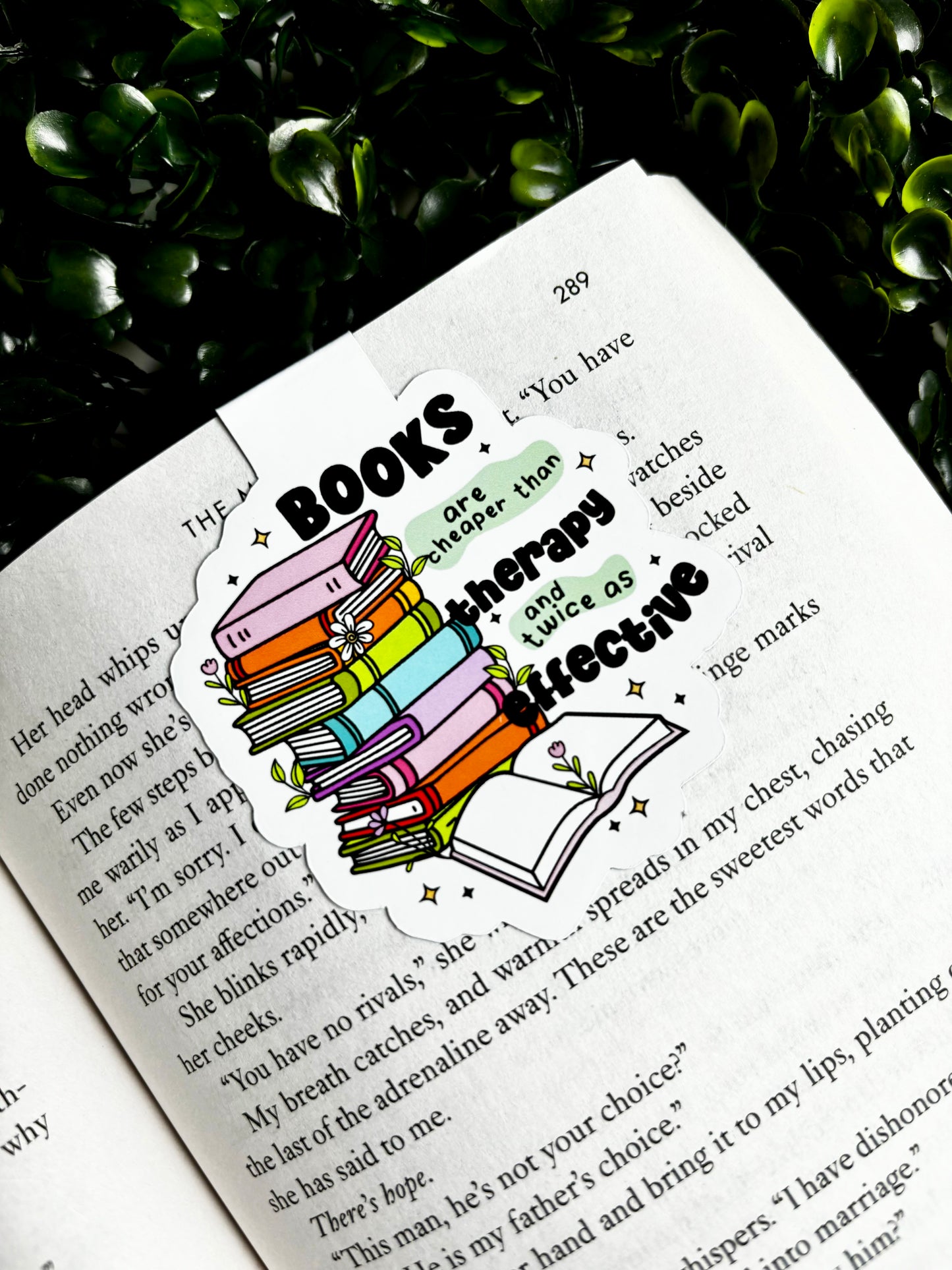 Books are Cheaper than Therapy Magnetic Bookmark