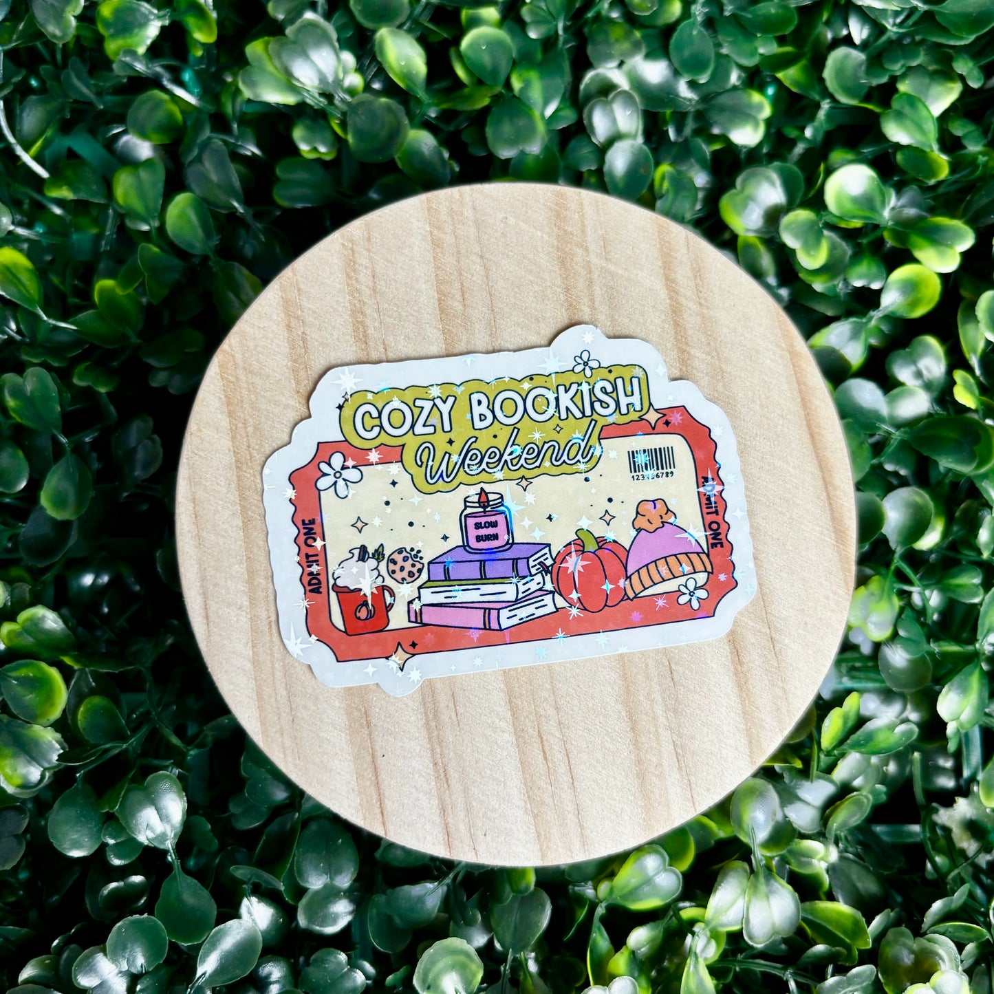 Cozy Bookish Weekend Sticker