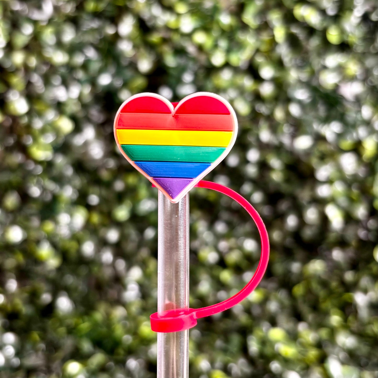 Rainbow Heart Straw Topper
