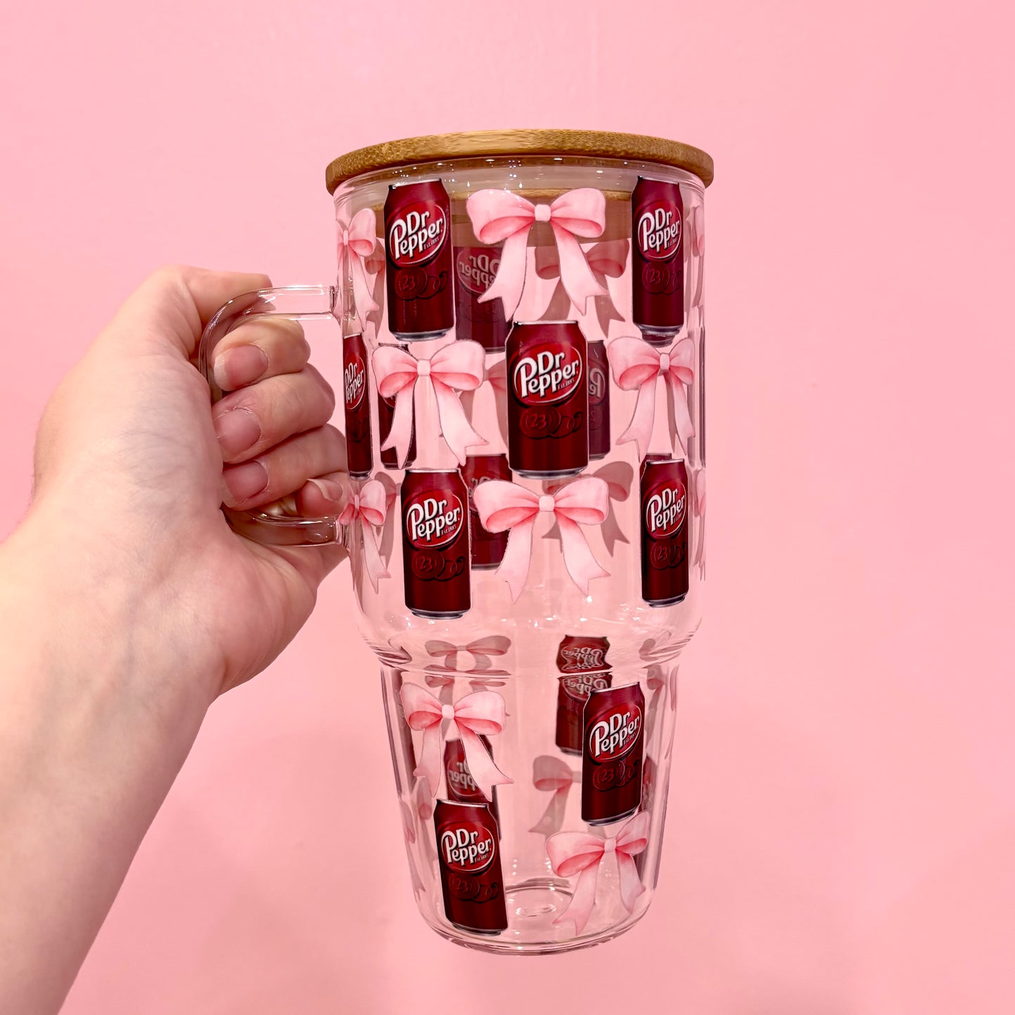 Coquette Dr. Pepper 32oz Glass Tumbler