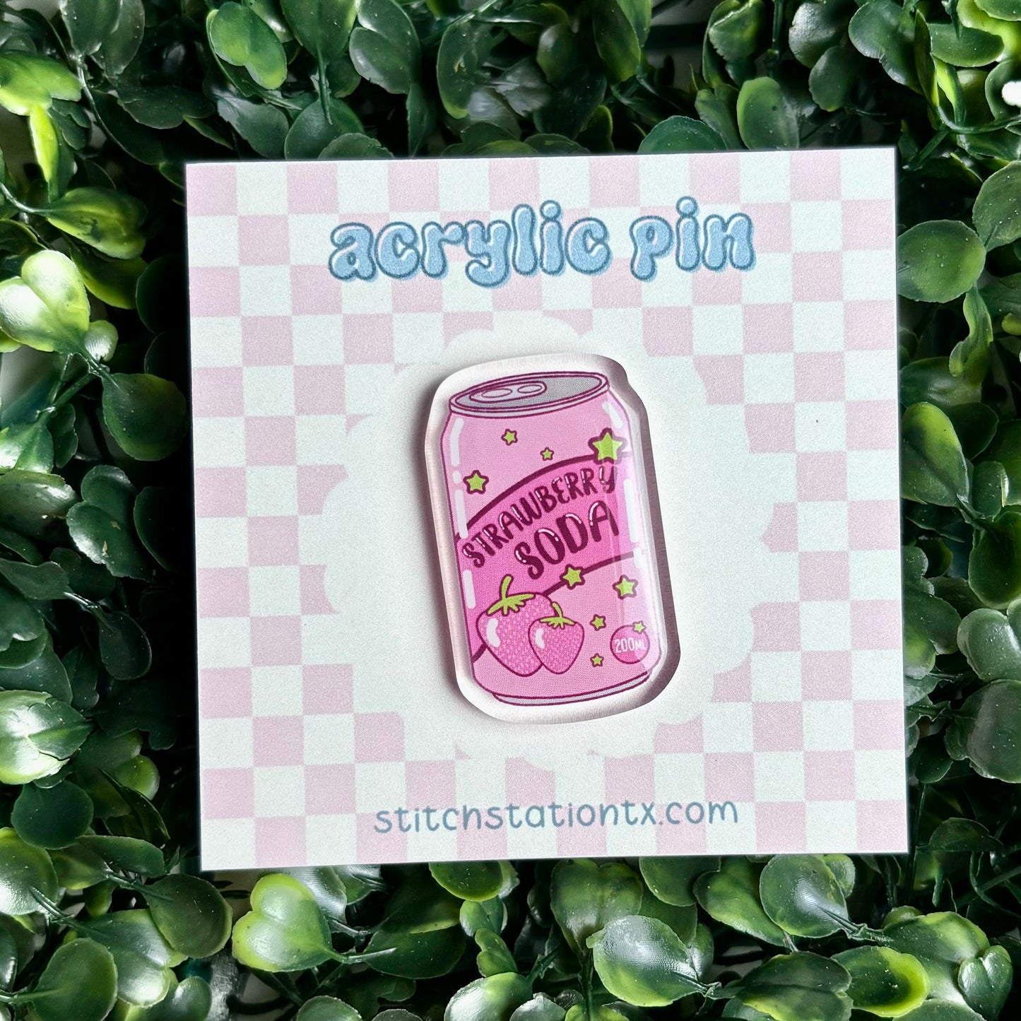 Strawberry Soda Acrylic Pin