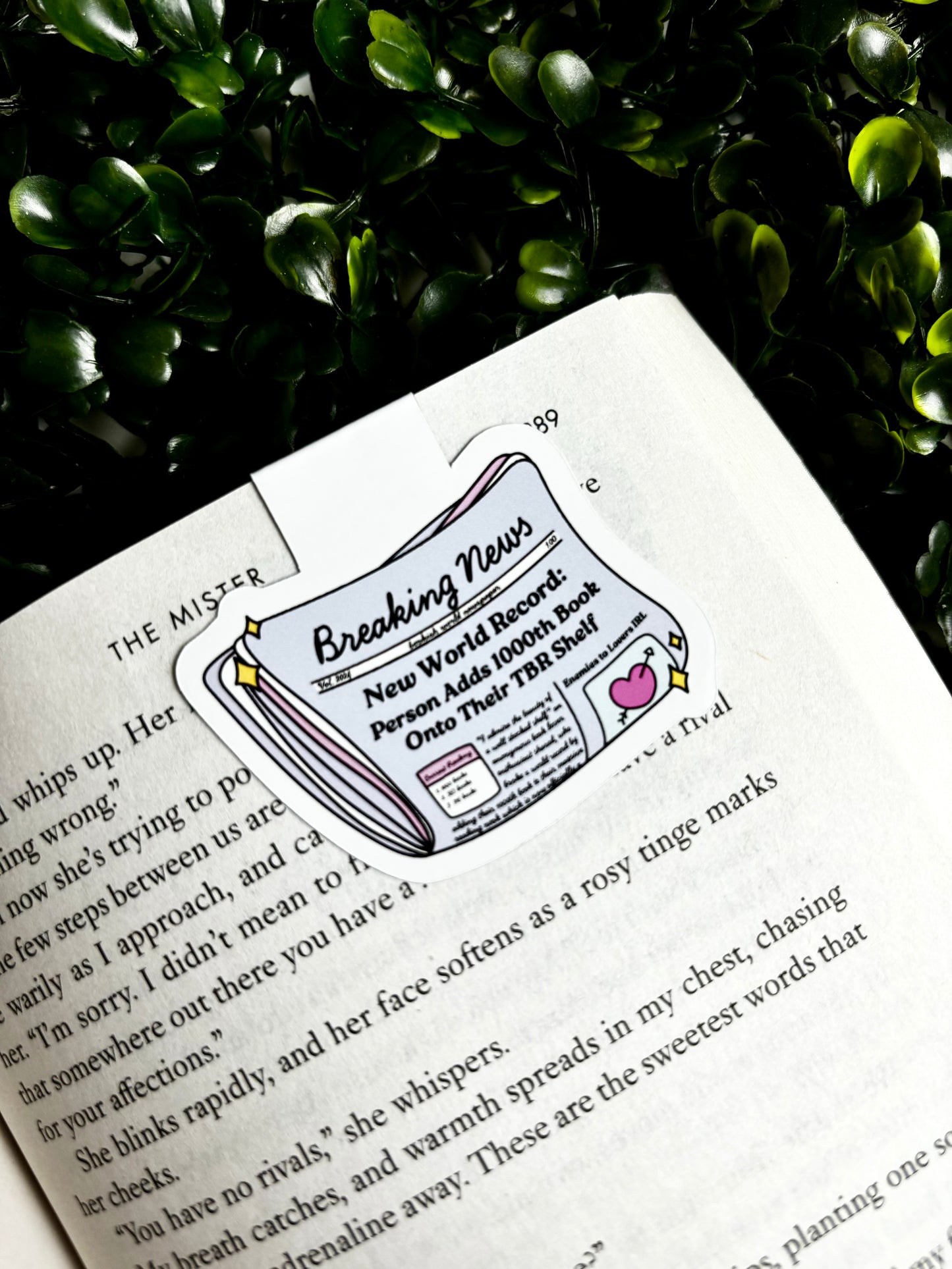 Breaking News: TBR Shelf Magnetic Bookmark