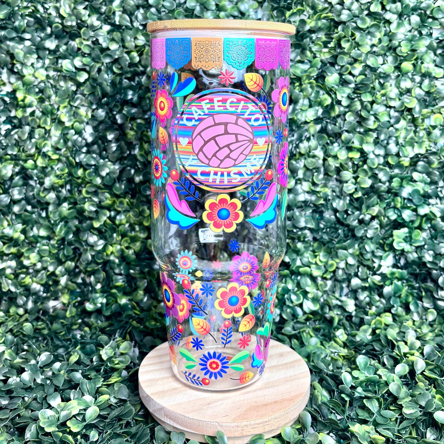 Cafécito y Chisme 40oz Glass Tumbler