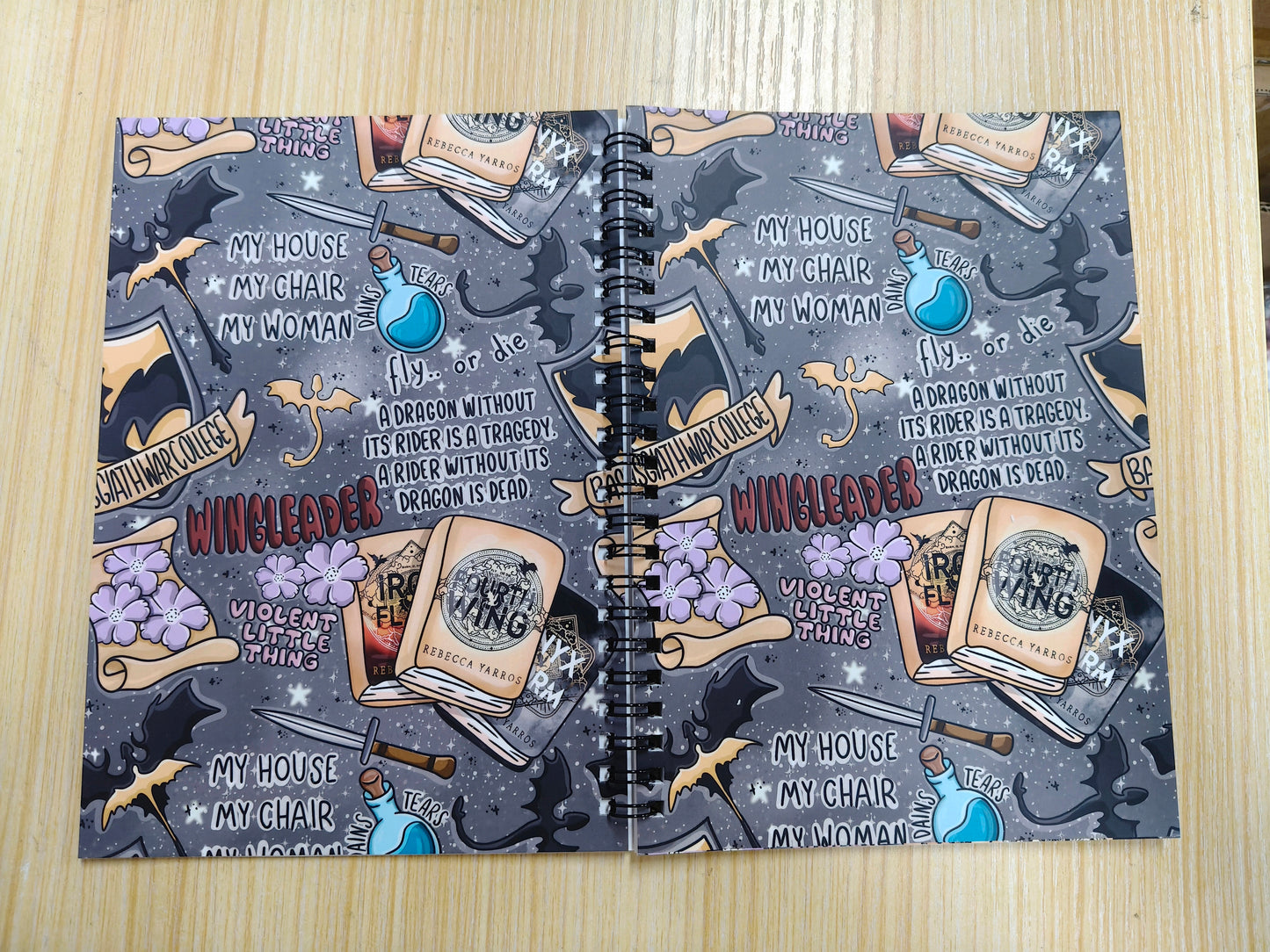 Fourth Wing A5 Spiral Notebook