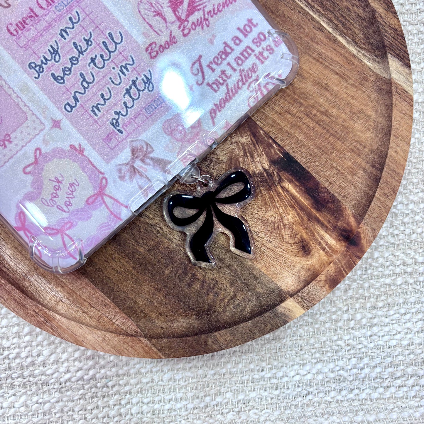 Black Bow USB-C Dust Plug Charm