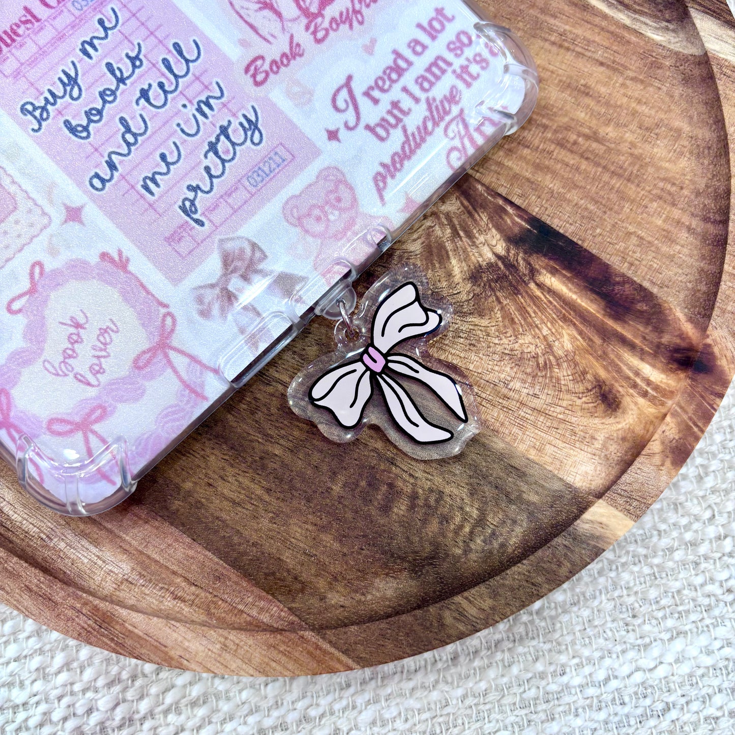 Pink Bow USB-C Dust Plug Charm