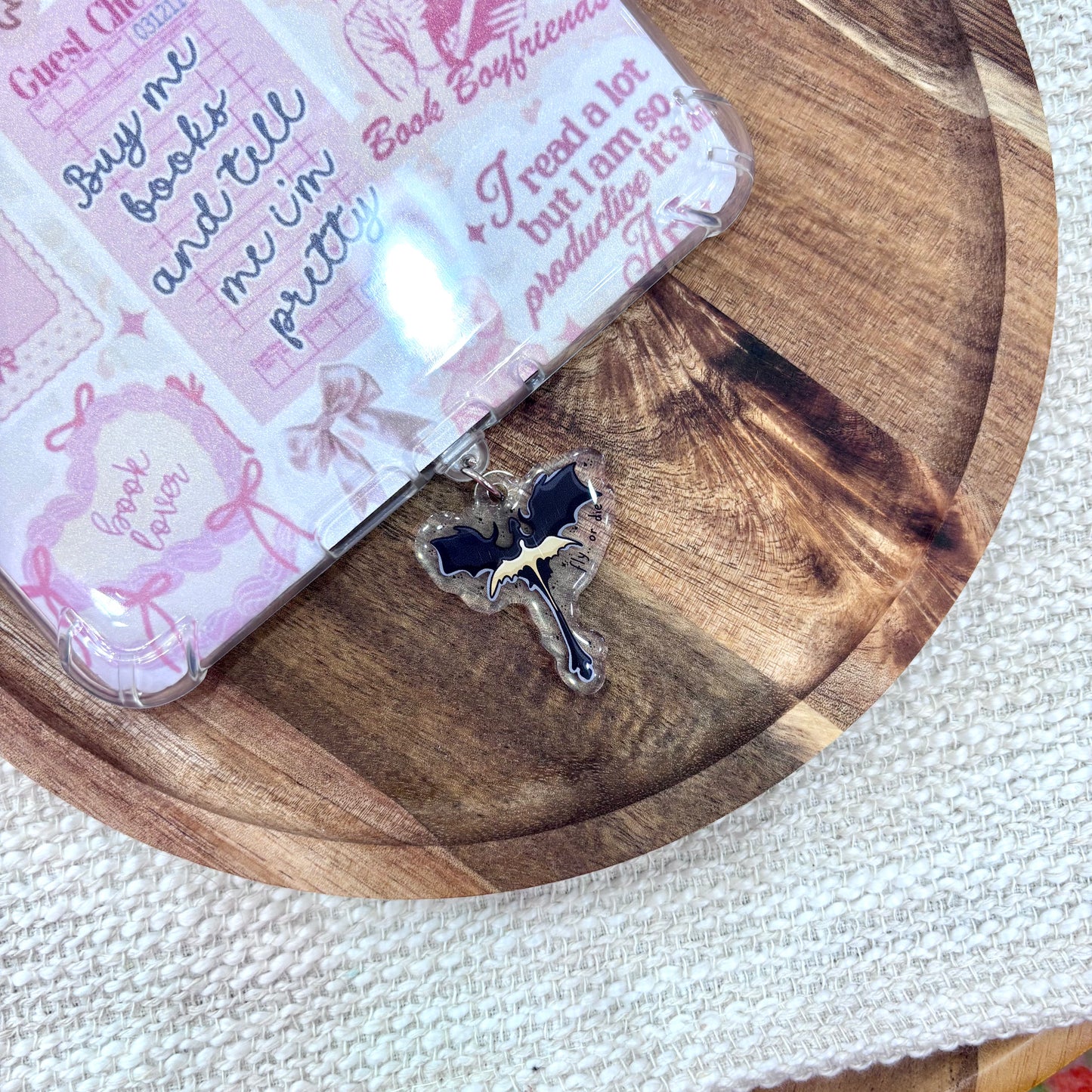 Fourth Wing Dragon USB-C Dust Plug Charm