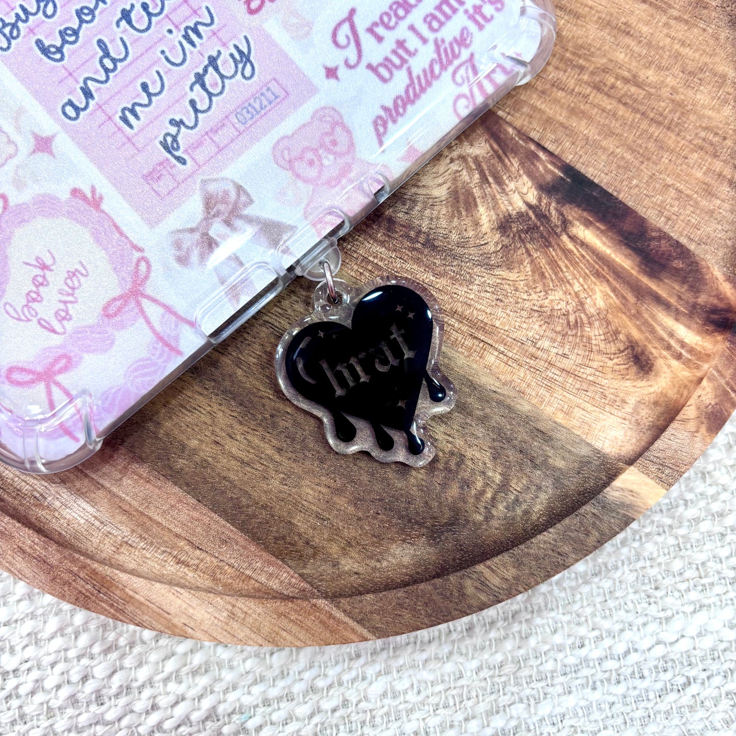 Brat Drippy Heart USB-C Dust Plug Charm