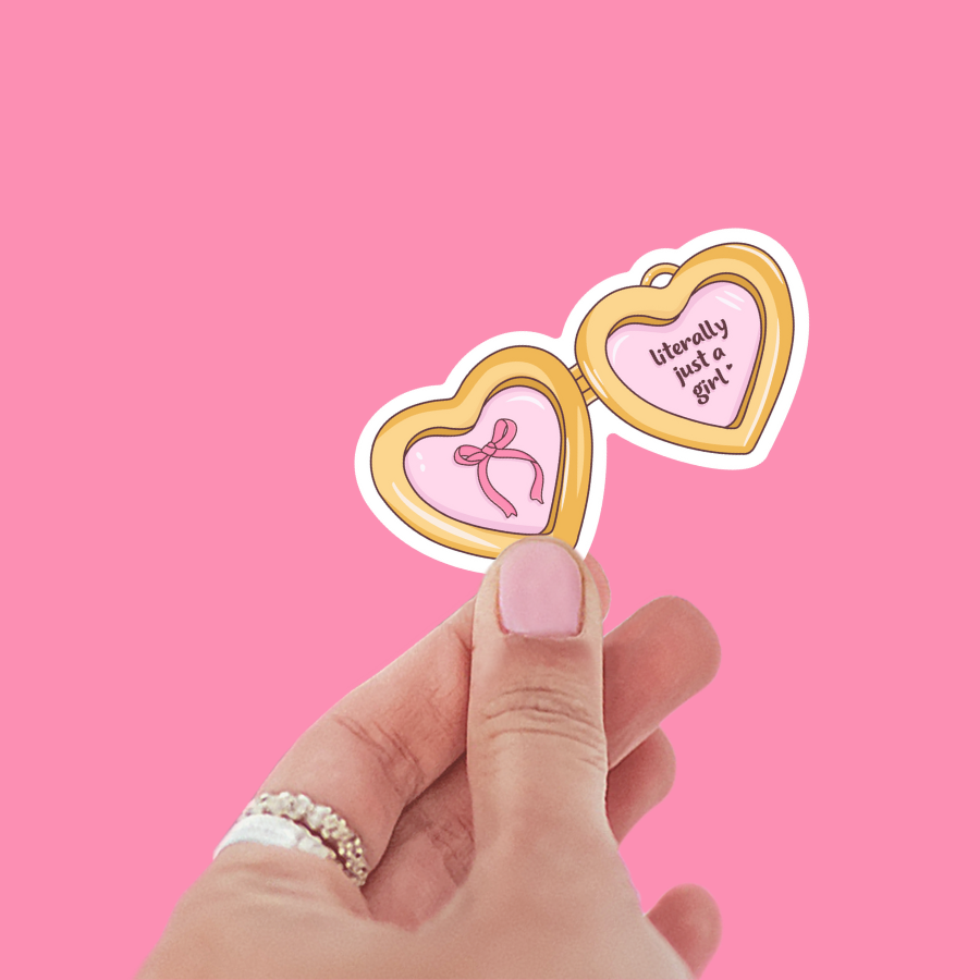 Literally Just a Girl Locket Sticker