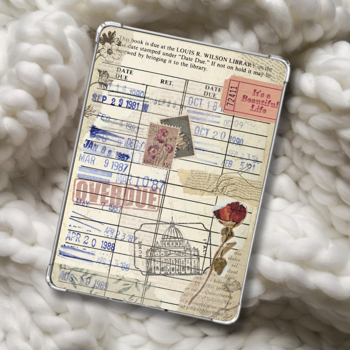 Stamped Library Card Kindle Insert