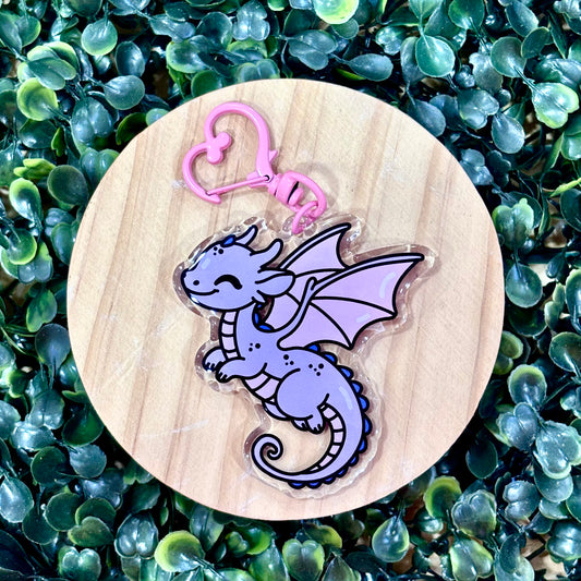 Purple Dragon Acrylic Keychain