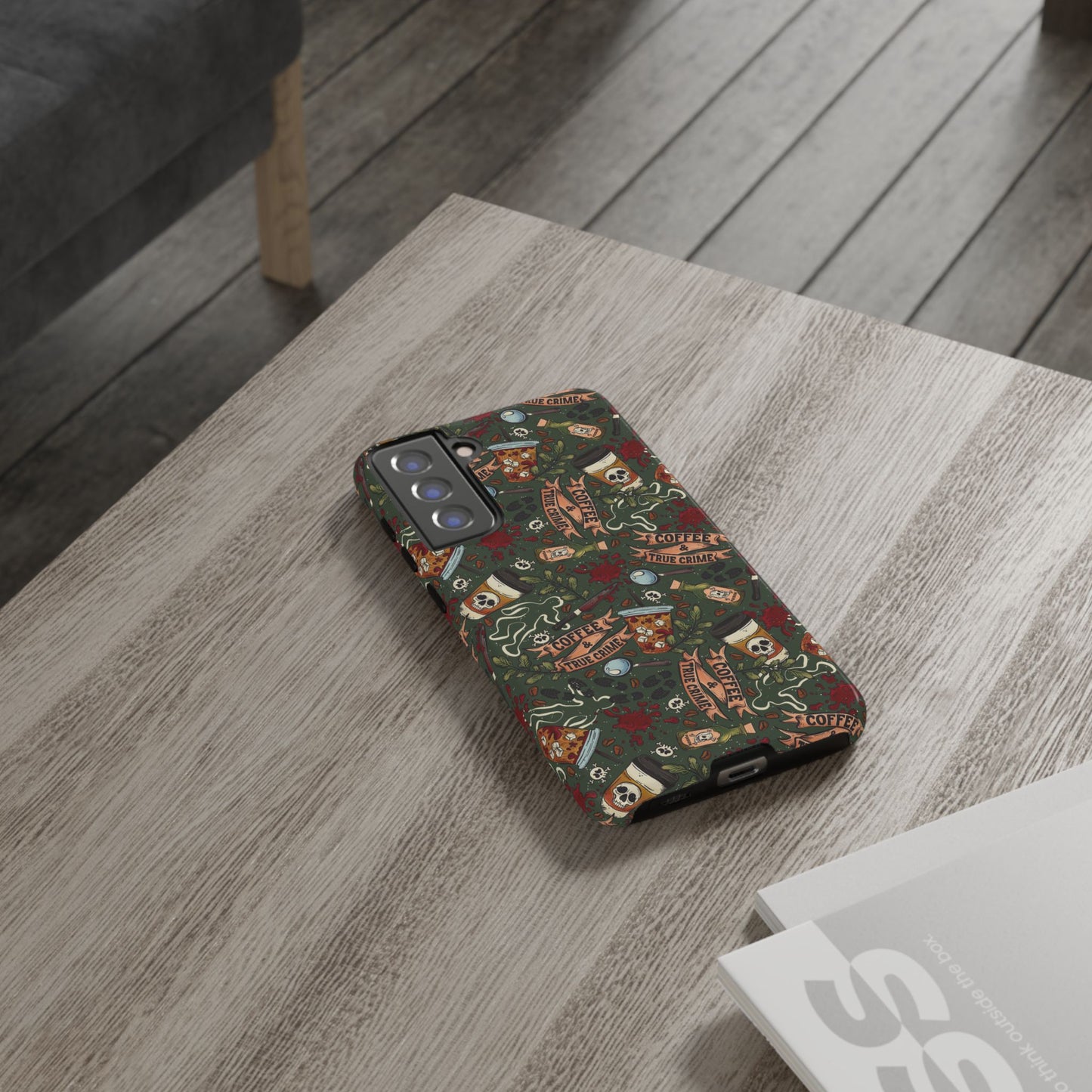 Coffee & True Crime Tough Phone Case | Shockproof | Samsung Case | Google Case | Bookish