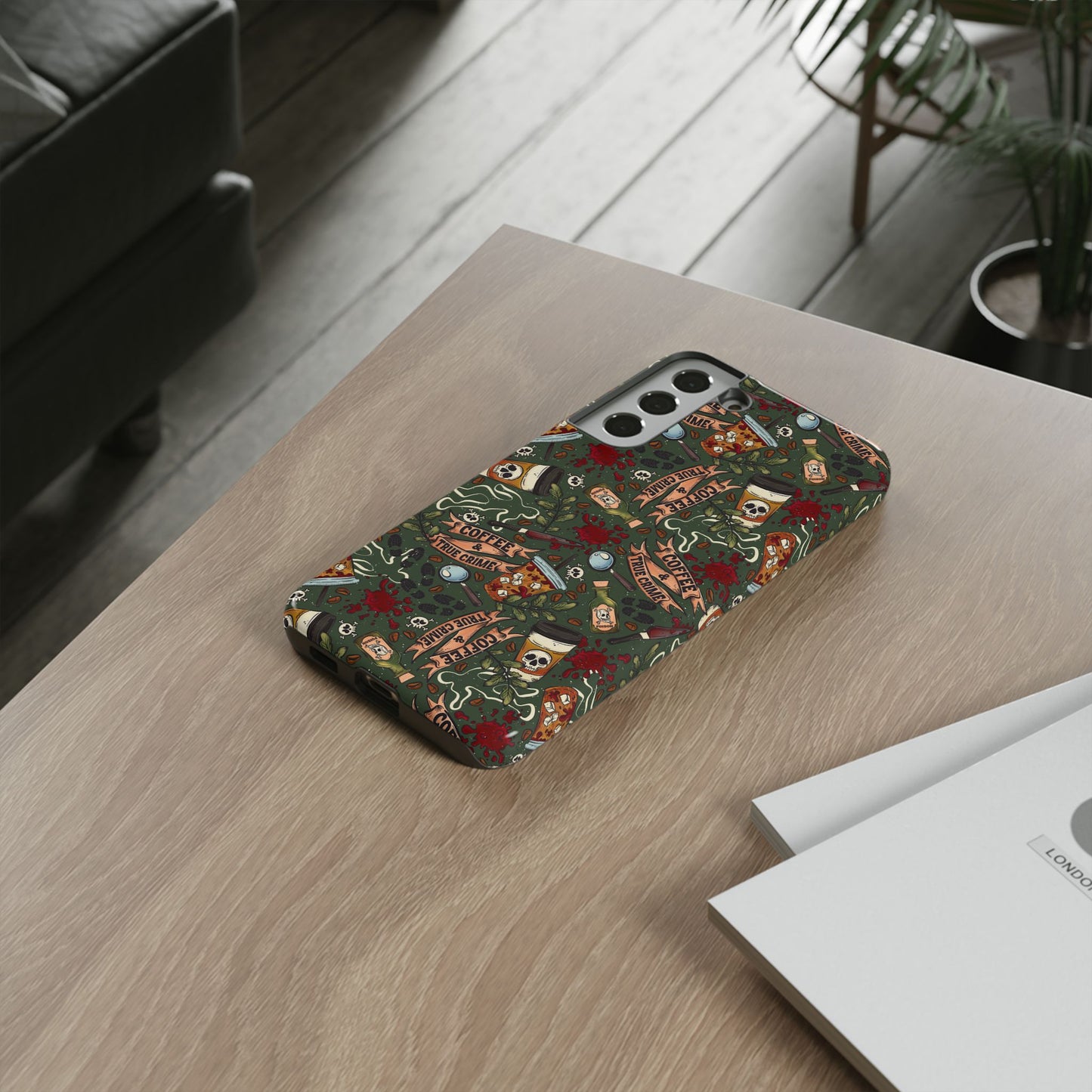 Coffee & True Crime Tough Phone Case | Shockproof | Samsung Case | Google Case | Bookish