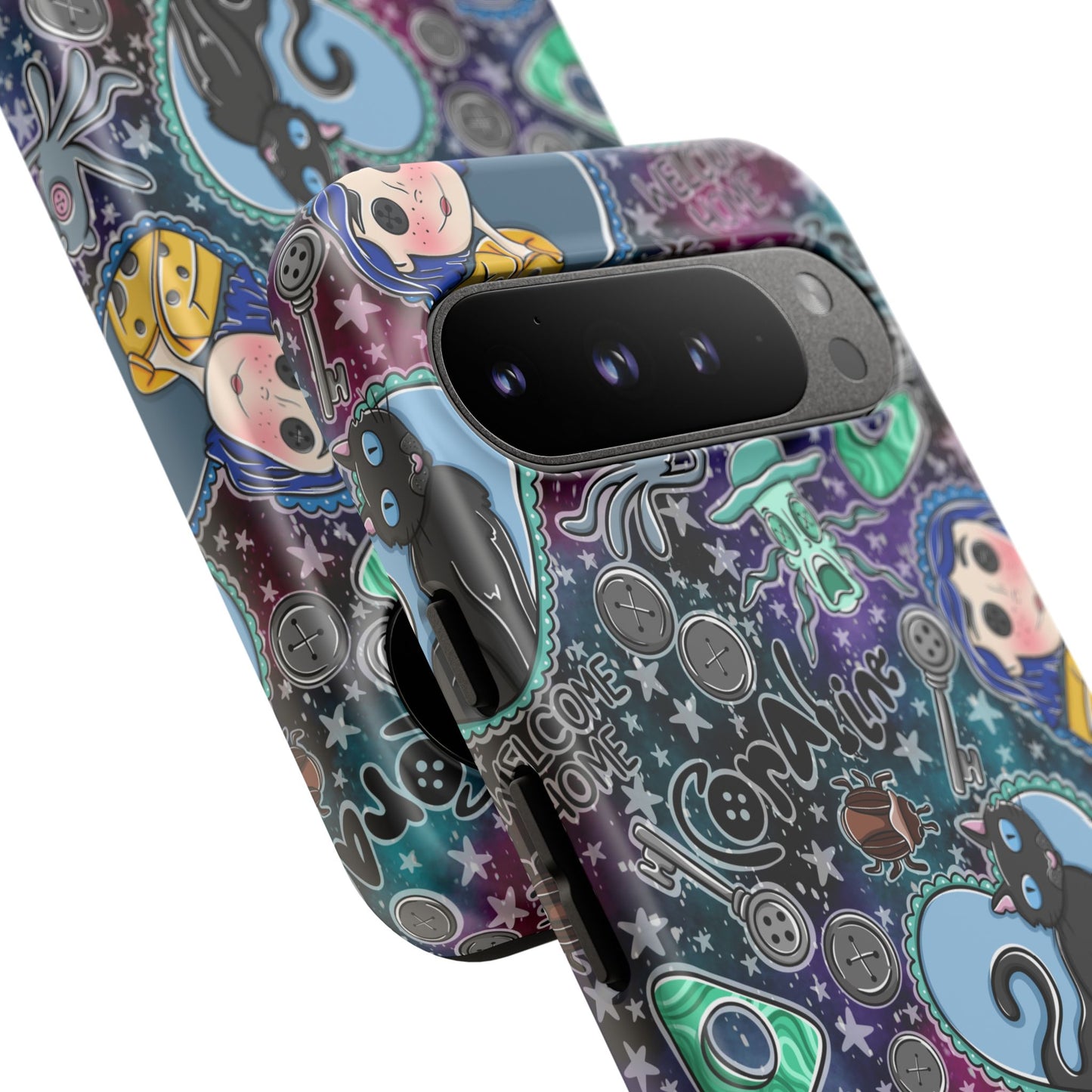Button Girl Tough Phone Case | Shockproof | Samsung Case | Google Case |
