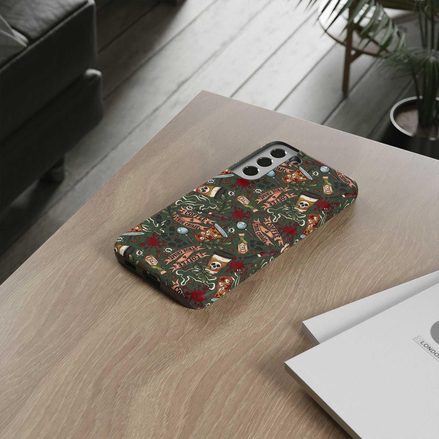 Coffee & True Crime Tough Phone Case | Shockproof | Samsung Case | Google Case | Bookish