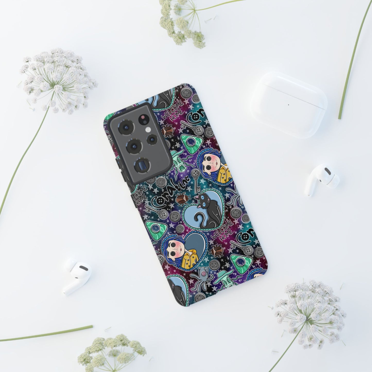 Button Girl Tough Phone Case | Shockproof | Samsung Case | Google Case |