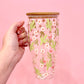 Cactus & Flowers 32oz Glass Tumbler