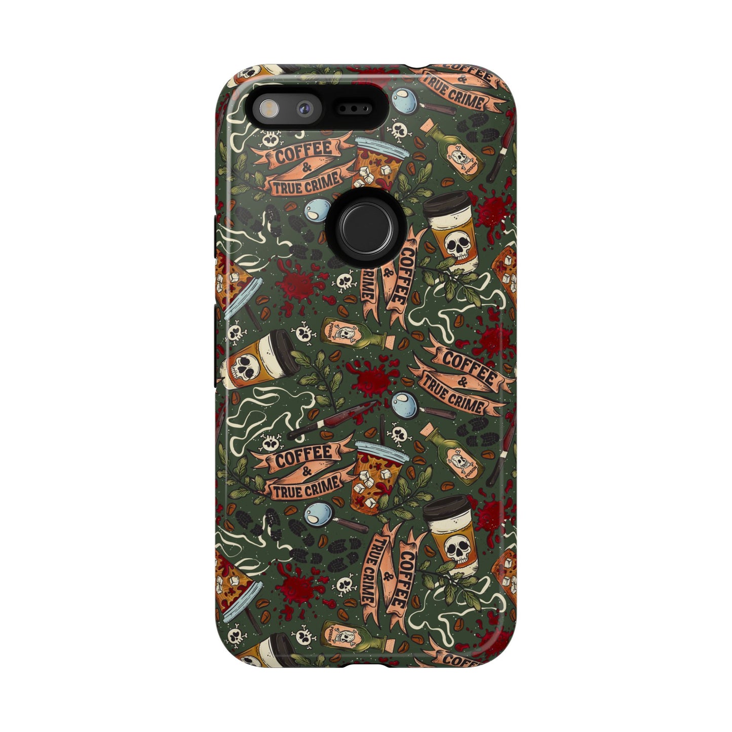Coffee & True Crime Tough Phone Case | Shockproof | Samsung Case | Google Case | Bookish