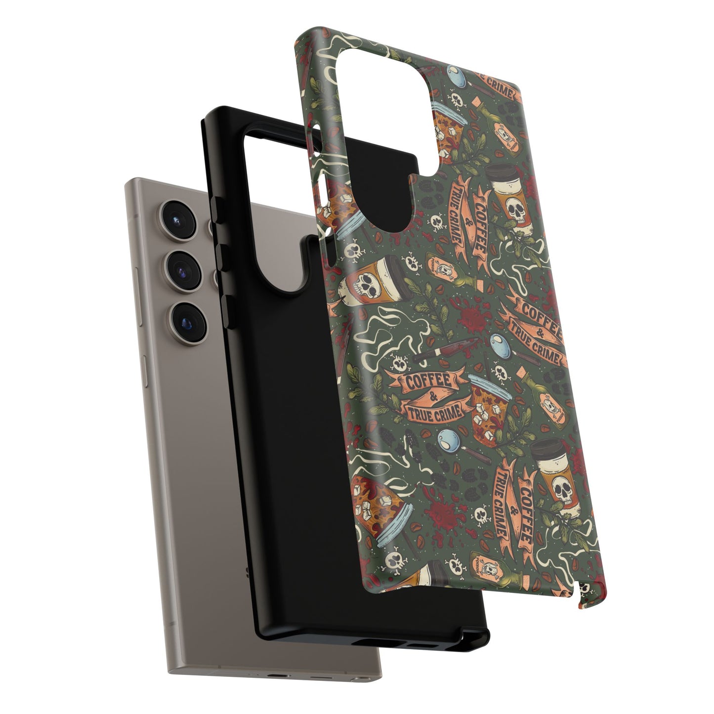 Coffee & True Crime Tough Phone Case | Shockproof | Samsung Case | Google Case | Bookish