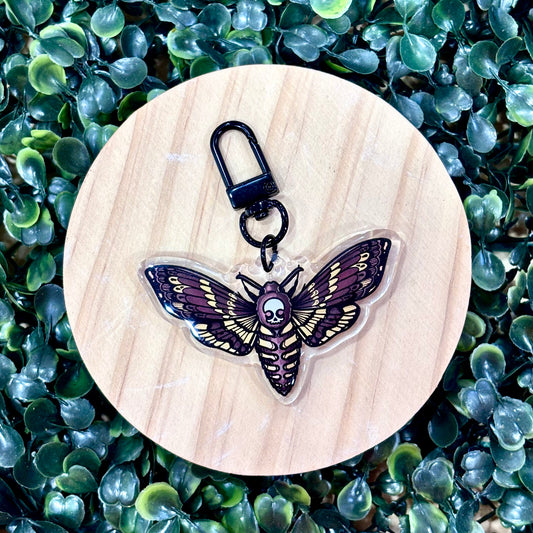 Skull Moth Acrylic Keychain