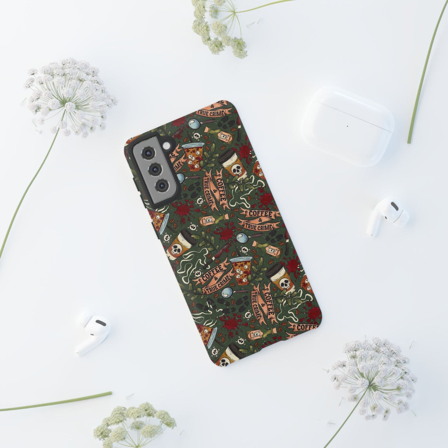 Coffee & True Crime Tough Phone Case | Shockproof | Samsung Case | Google Case | Bookish