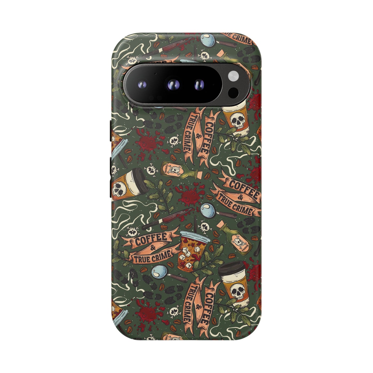 Coffee & True Crime Tough Phone Case | Shockproof | Samsung Case | Google Case | Bookish
