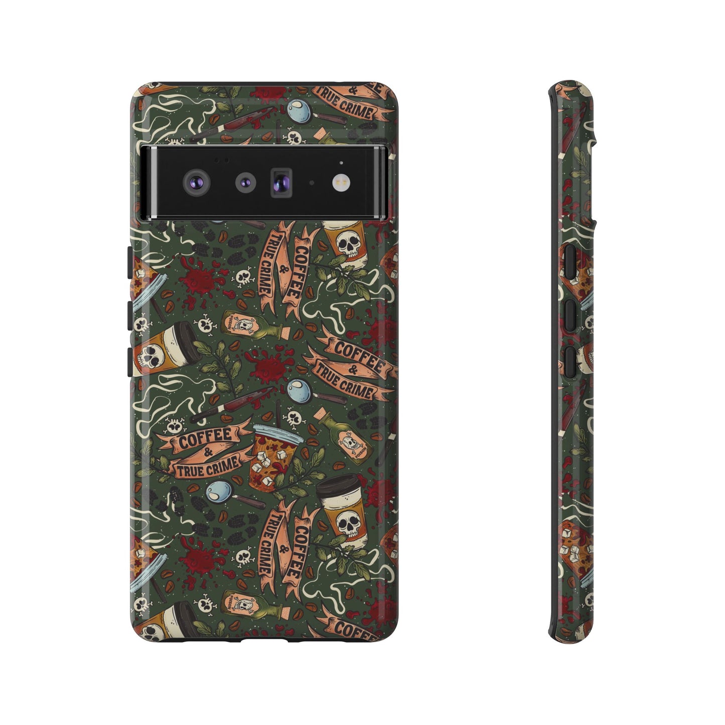 Coffee & True Crime Tough Phone Case | Shockproof | Samsung Case | Google Case | Bookish