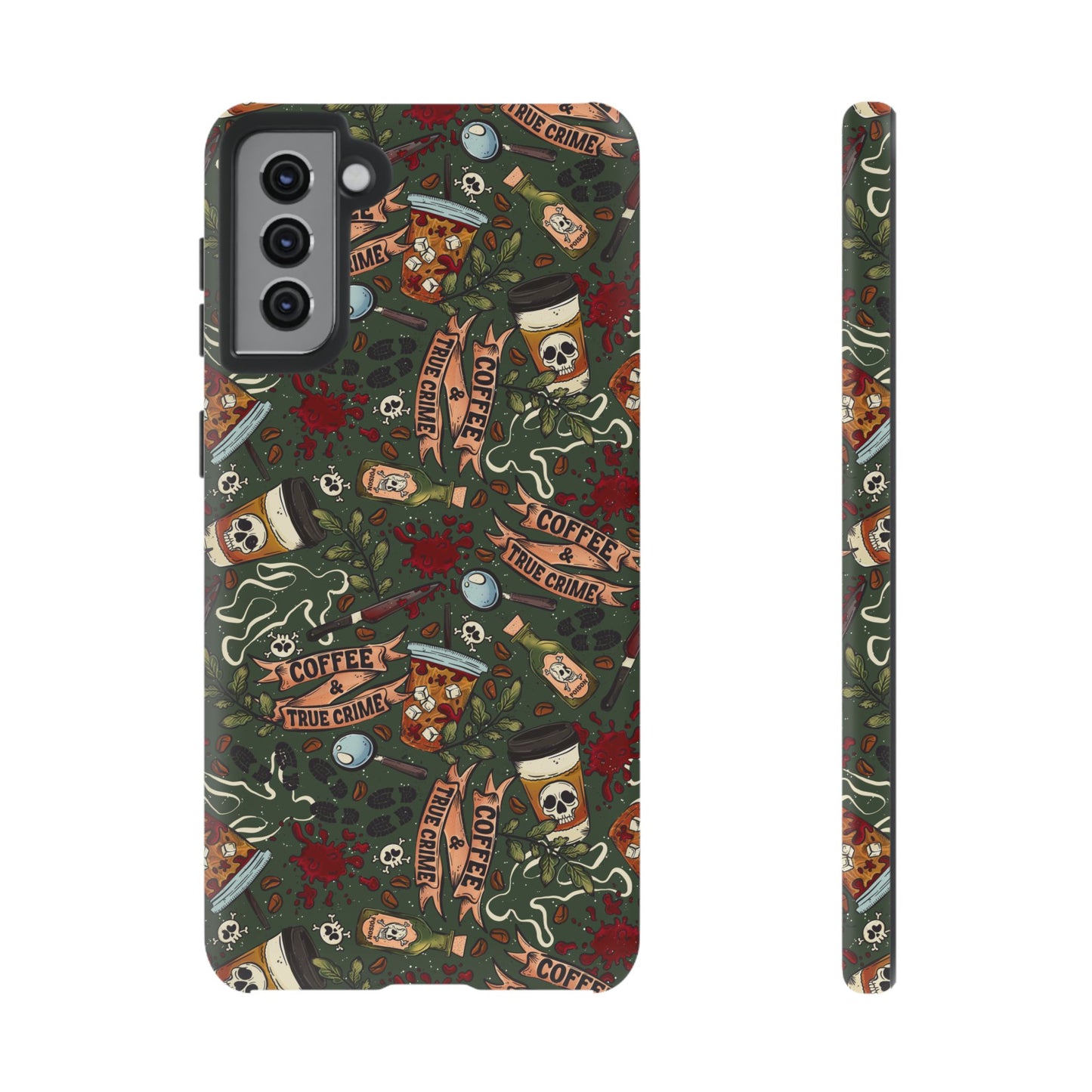 Coffee & True Crime Tough Phone Case | Shockproof | Samsung Case | Google Case | Bookish