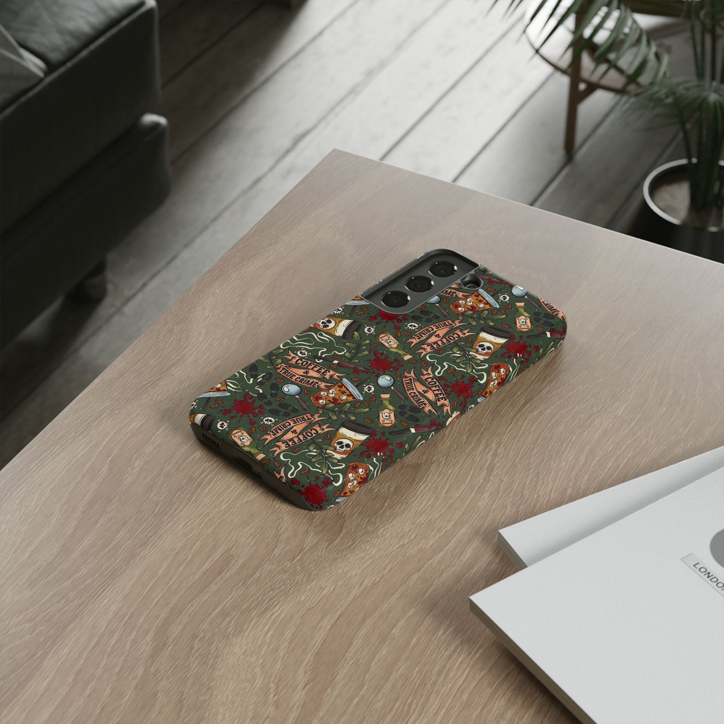 Coffee & True Crime Tough Phone Case | Shockproof | Samsung Case | Google Case | Bookish