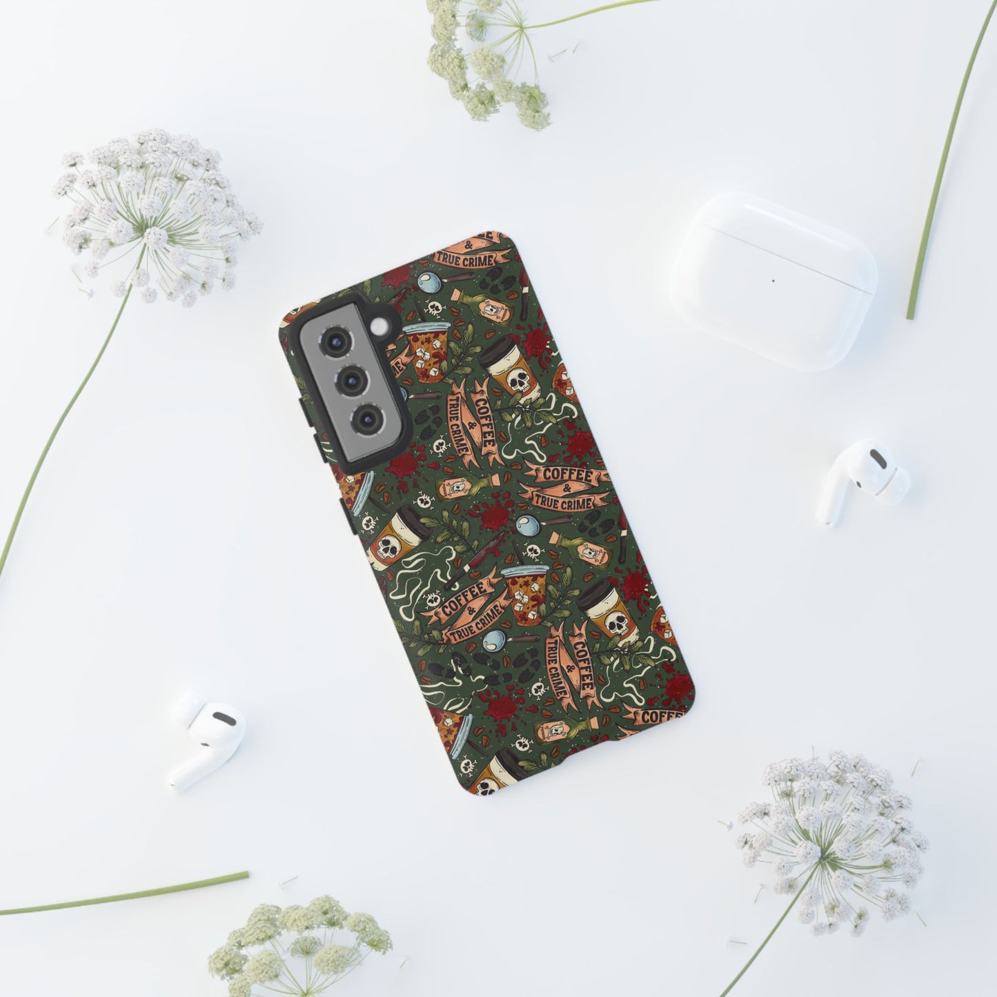 Coffee & True Crime Tough Phone Case | Shockproof | Samsung Case | Google Case | Bookish