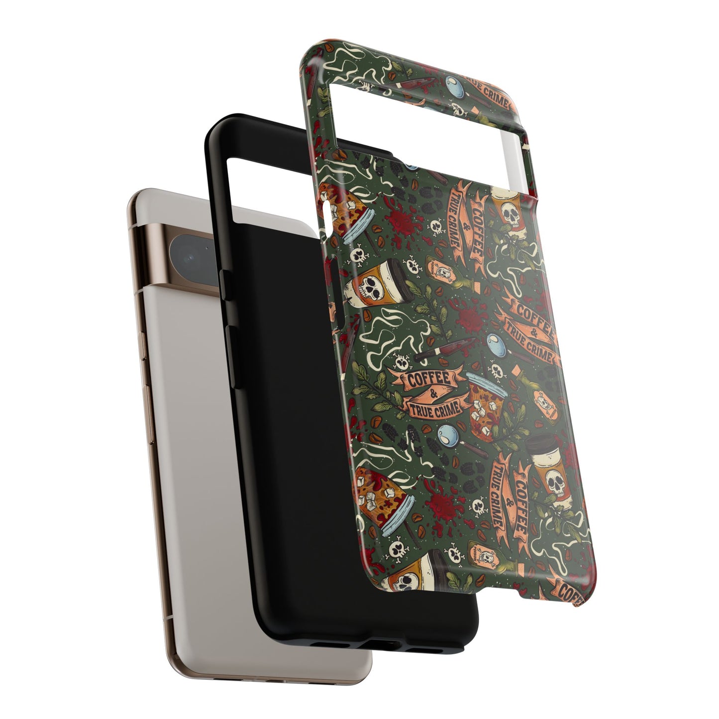Coffee & True Crime Tough Phone Case | Shockproof | Samsung Case | Google Case | Bookish