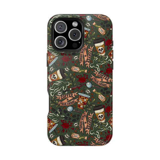 Coffee & True Crime MagSafe Tough Phone Case | Shockproof | iPhone Case | Bookish Phone Case |