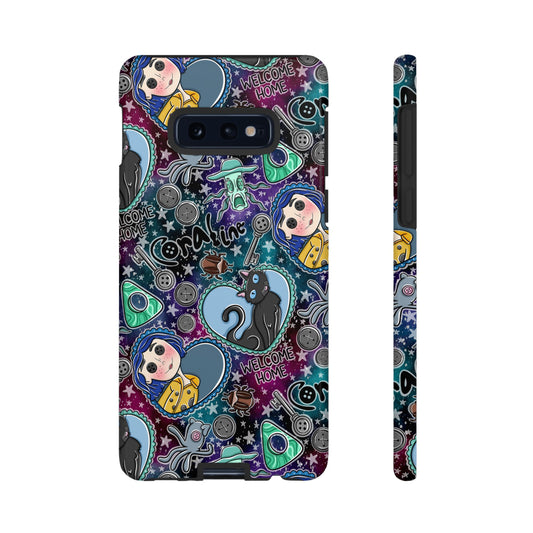 Button Girl Tough Phone Case | Shockproof | Samsung Case | Google Case |