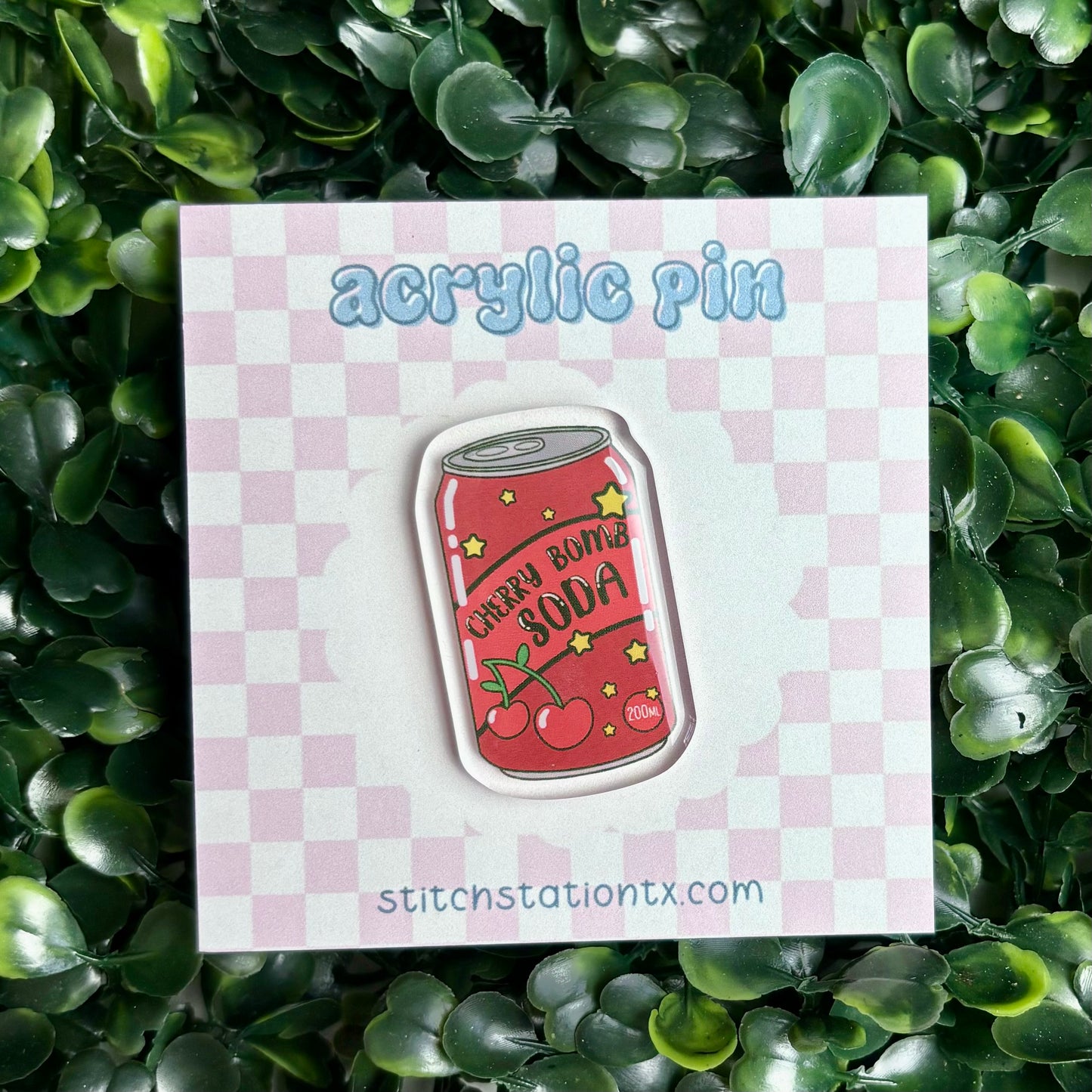 Cherry Soda Acrylic Pin