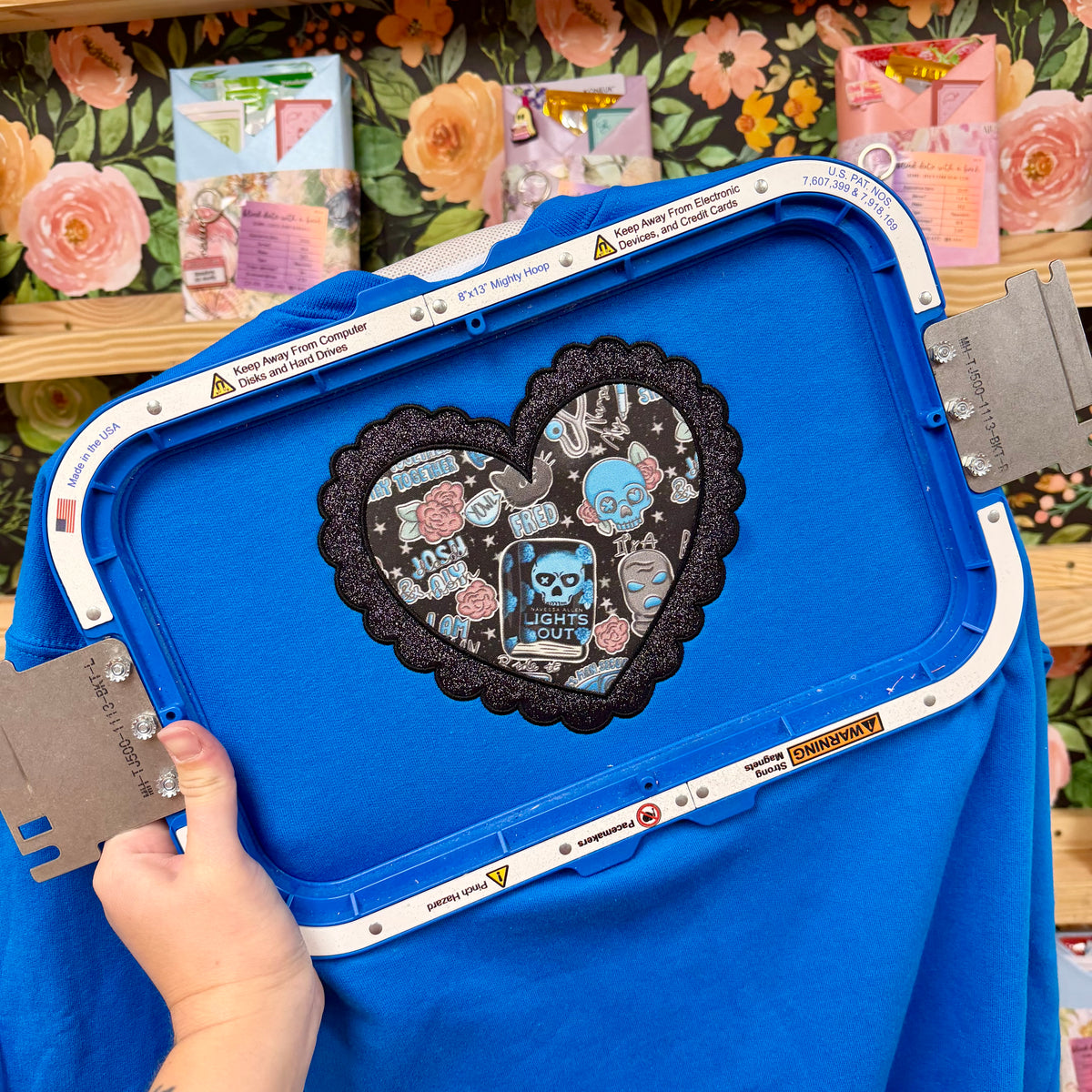 Lights Out Glitter/Embroidered Sweatshirt