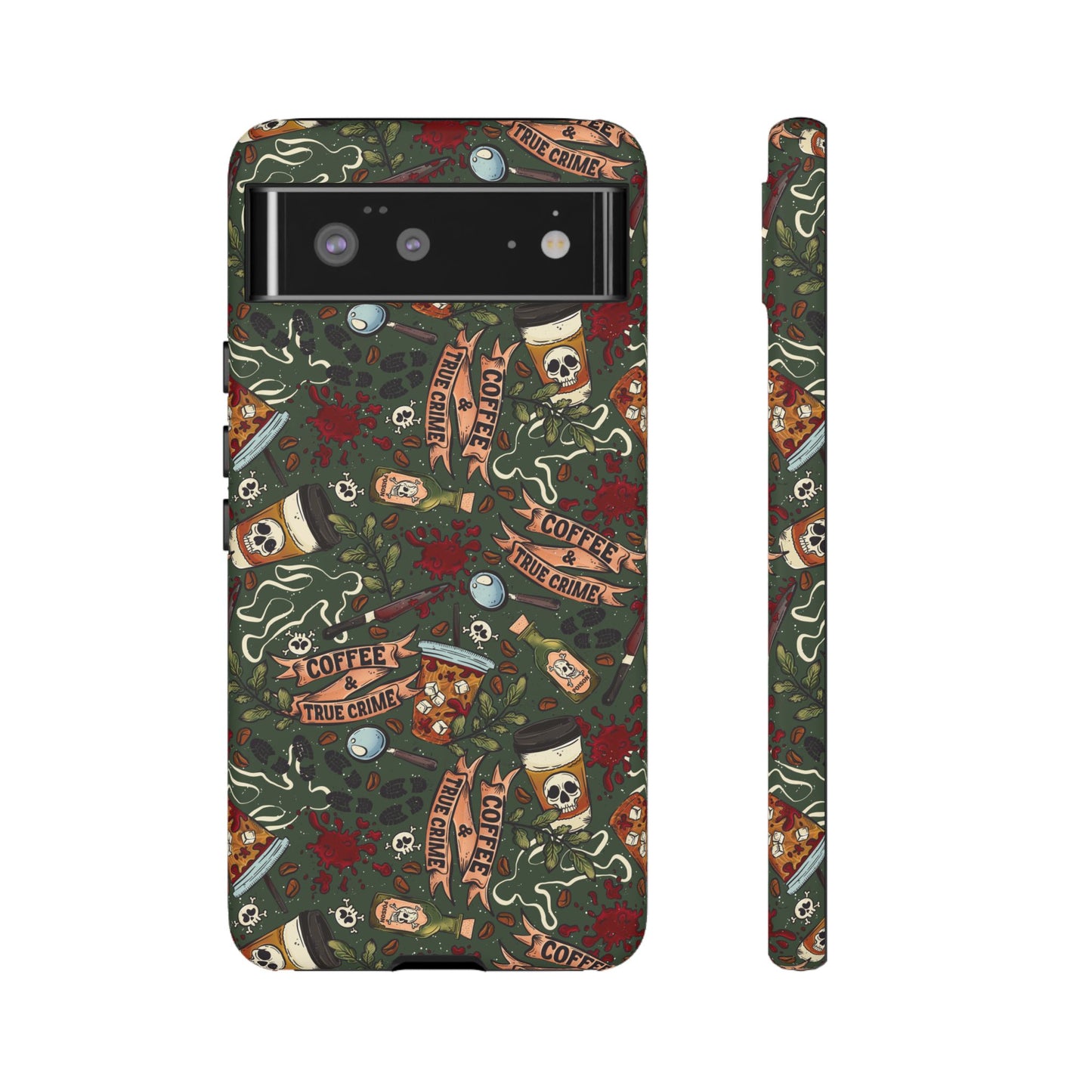 Coffee & True Crime Tough Phone Case | Shockproof | Samsung Case | Google Case | Bookish