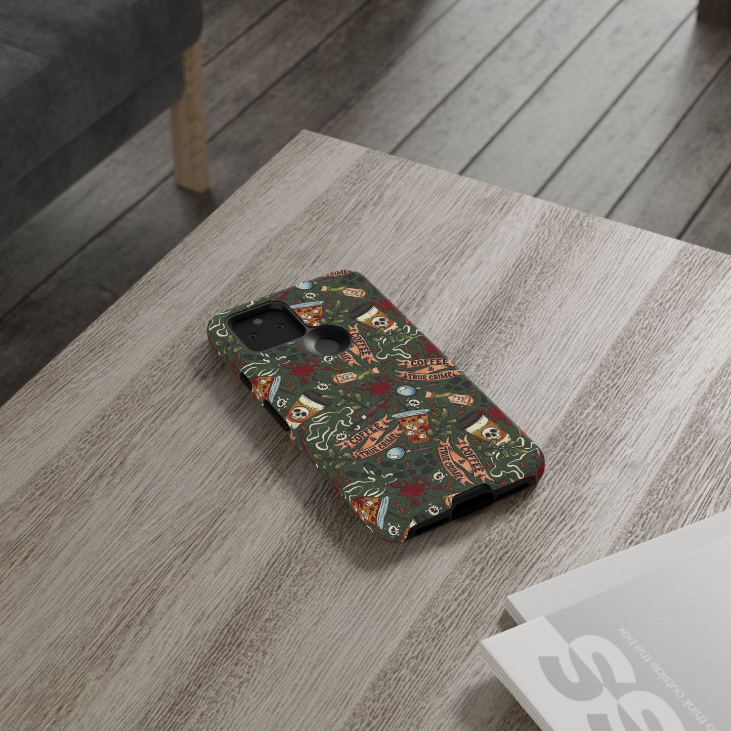 Coffee & True Crime Tough Phone Case | Shockproof | Samsung Case | Google Case | Bookish