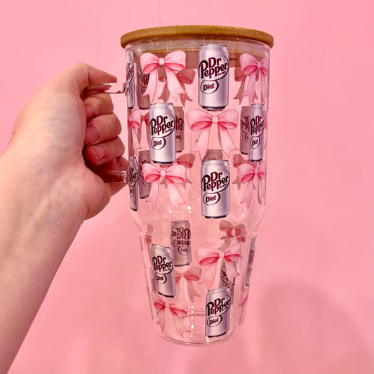 Coquette Diet Dr. Pepper 32oz Glass Tumbler