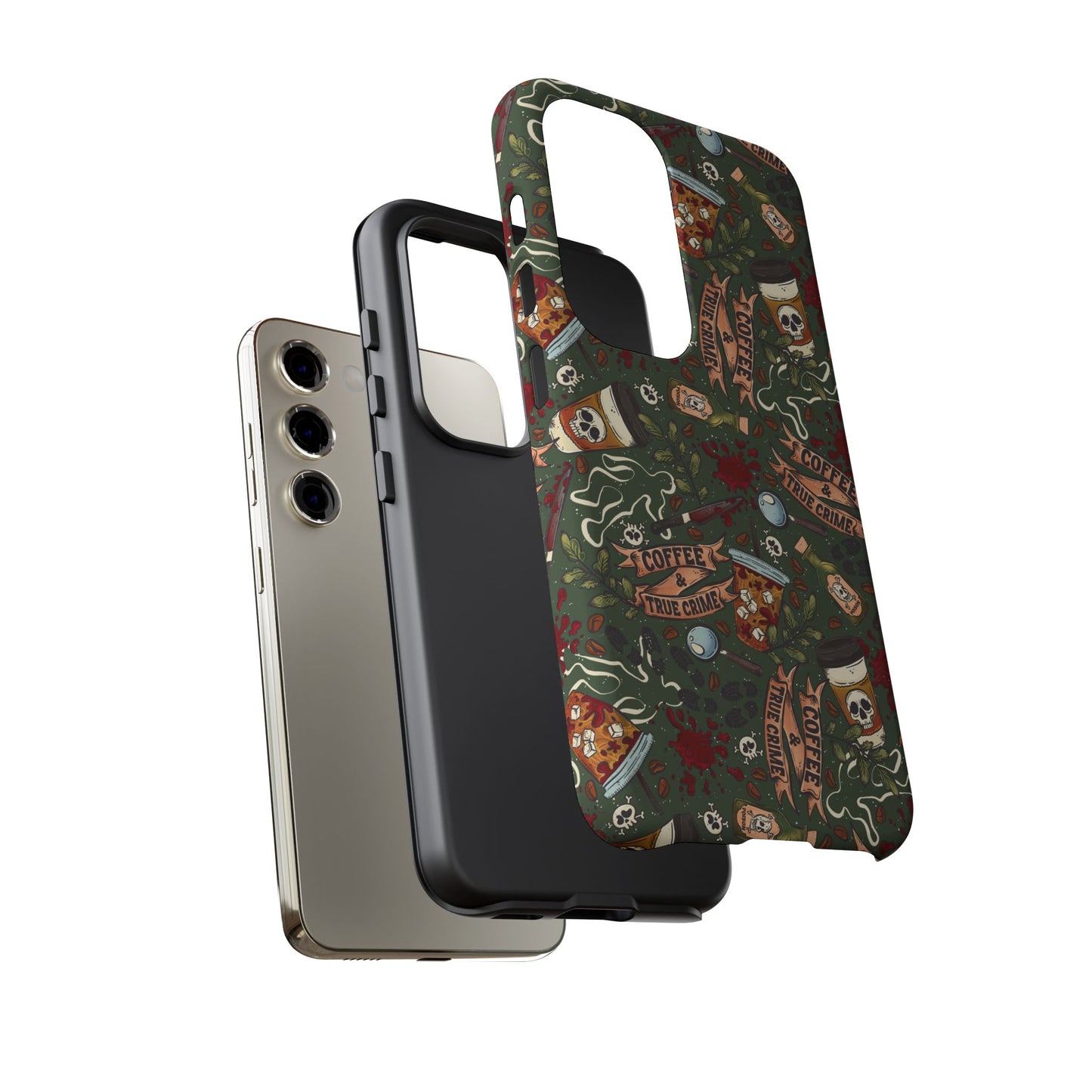 Coffee & True Crime Tough Phone Case | Shockproof | Samsung Case | Google Case | Bookish