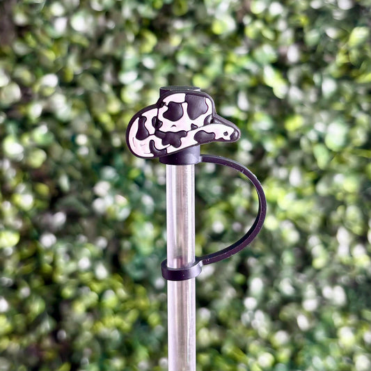 Cow Print Cowboy Hat Straw Topper