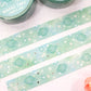 Green Galaxy Silver Foil Washi Tape