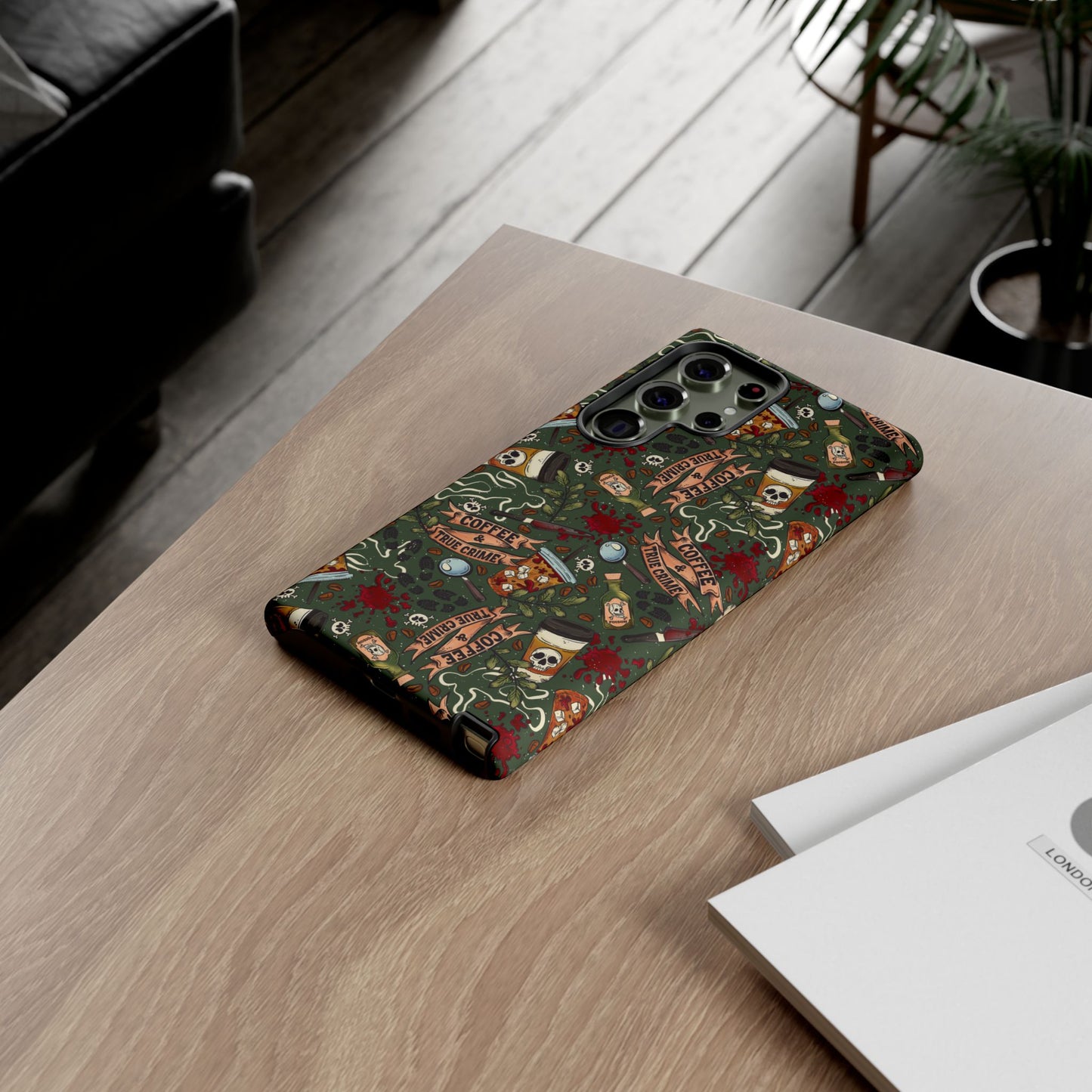 Coffee & True Crime Tough Phone Case | Shockproof | Samsung Case | Google Case | Bookish