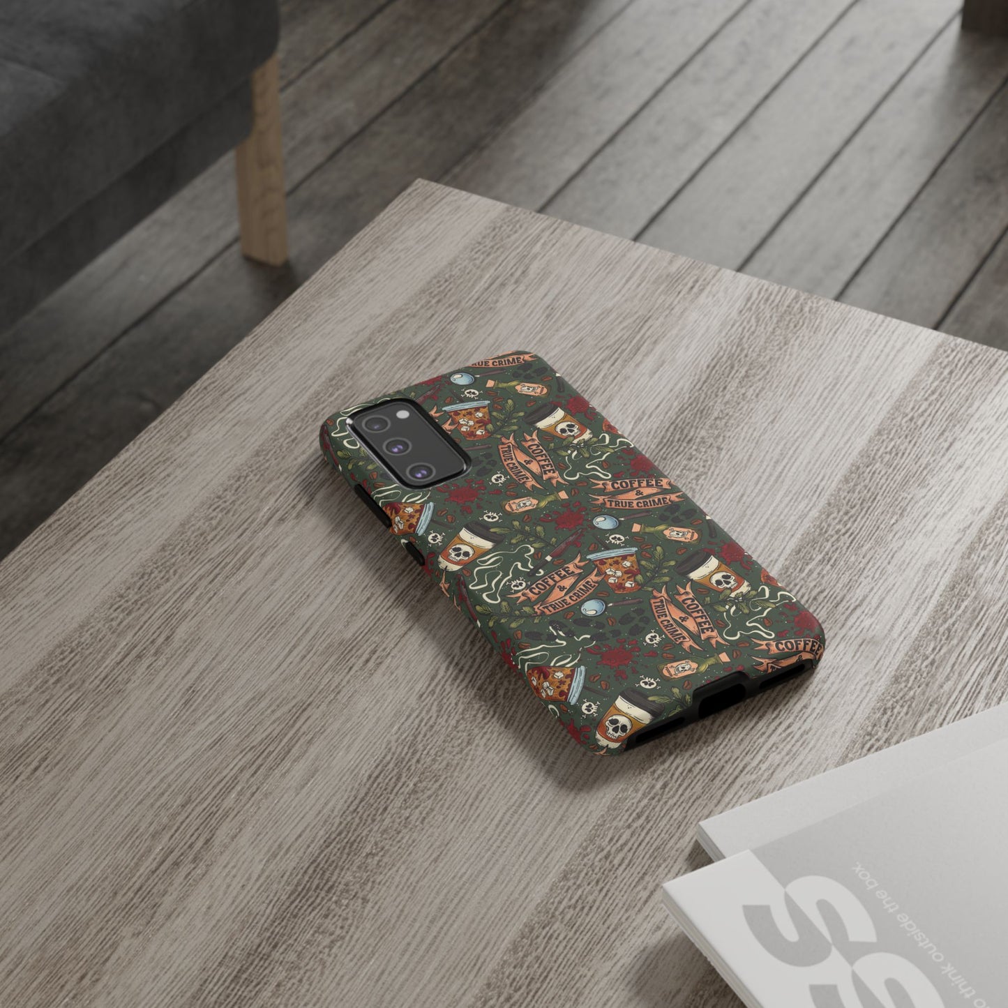 Coffee & True Crime Tough Phone Case | Shockproof | Samsung Case | Google Case | Bookish